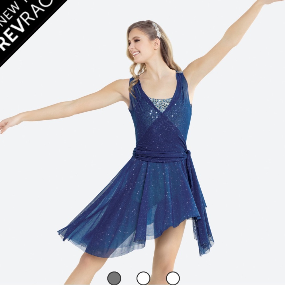 Revolution Dancewear All of the Stars, lyrical navy blue costume, LC and MC